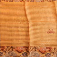  ORGANZA SAREE WITH DIGITAL PRINT IN SANDAL COLOUR
