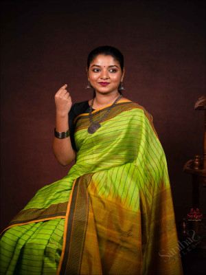 elegant-thread-work-silk-saree