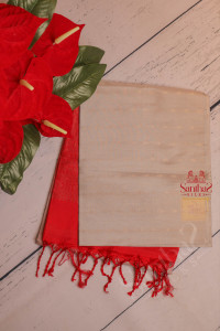 dirt-brown-colour-body-with-golden-zari-strips-with-contrast-blouse-border