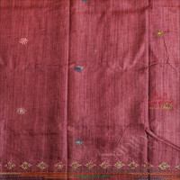  SEMI TUSSAR SAREE WITH LAMBANI WORK IN PURPLE COLOUR