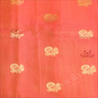 SATIN BANARAS SAREE IN PEACH COLOUR