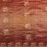 KORA KHATAN SILK SAREE IN MAGENTA & GOLD MIXED COLOUR WITH LOTUS FLOWER MOTIFS