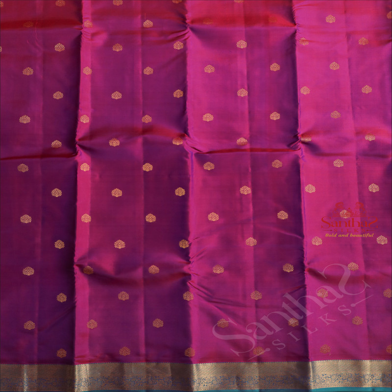 MAGENTA COLOUR BODY WITH GOLDEN ZARI BUTTAS AND CONTRAST PALLU & BLOUSE