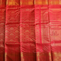 CRIMSON RED COLOUR BODY WITH GOLDEN ZARI HEAVY DESIGN AND SELF PALLU & BLOUSE