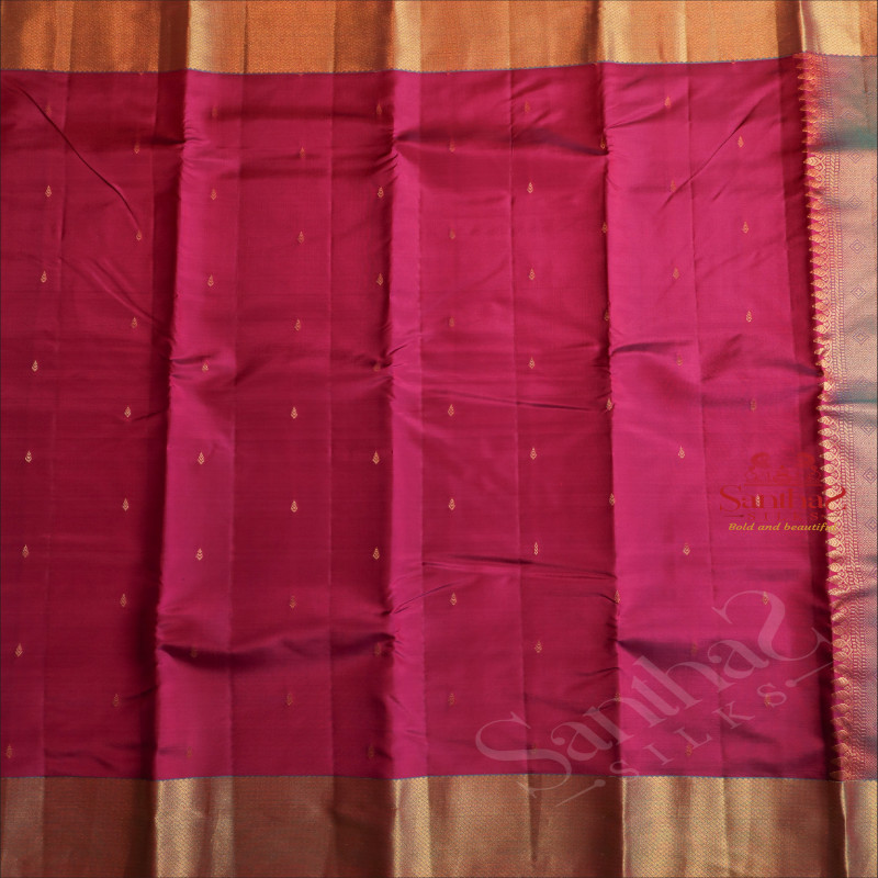 MAGENTA COLOUR BODY WITH GOLDEN ZARI BUTTAS AND CONTRAST PALLU & BLOUSE