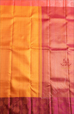 NEON YELLOW COLOUR BODY WITH COPPER ZARI FANCY DESIGN AND CONTRAST PALLU & BLOUSE