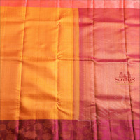 NEON YELLOW COLOUR BODY WITH COPPER ZARI FANCY DESIGN AND CONTRAST PALLU & BLOUSE