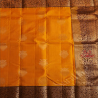 MUSTARD YELLOW COLOUR BODY WITH GOLDEN ZARI PARROT MOTIFS AND CONTRAST PALLU & BLOUSE