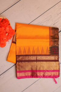 yellow-colour-body-with-golden-zari-floral-butta-with-contrast-blouse-border