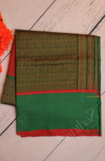 GREEN COLOUR BODY WITH THREAD BUTTA WITH SELF BLOUSE & BORDER