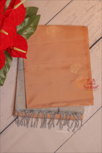 camel-brown-colour-body-with-golden-zari-butta-with-contrast-blouse-border