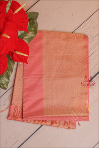 dusty-pink-colour-body-with-golden-zari-strips-with-contrast-blouse