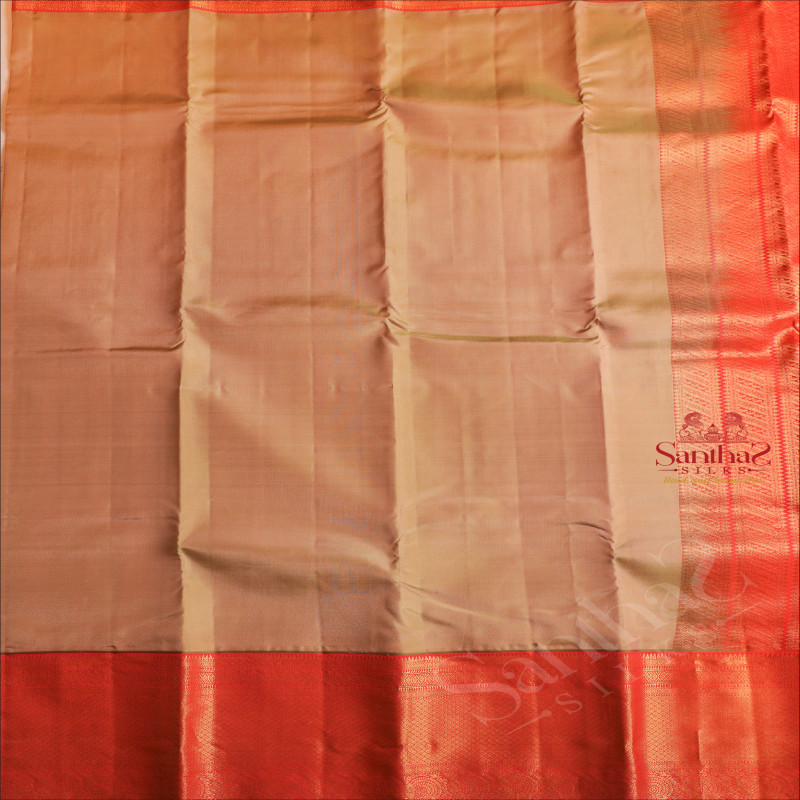 BASIL GREEN COLOUR BODY AND CONTRAST PALLU & BLOUSE