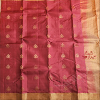ROUGE PINK COLOUR BODY WITH GOLDEN ZARI BUTTAS AND CONTRAST PALLU & BLOUSE