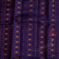 VIOLET COLOUR BODY WITH GOLDEN ZARI CHECKED BOXES & CHAKRA BUTTAS AND SELF COLOUR PALLU & BLOUSE
