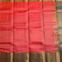 CORAL PEACH COLOUR BODY AND CONTRAST PALLU & BLOUSE