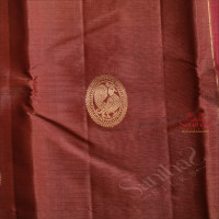 ROSY BROWN COLOUR BODY WITH GOLDEN ZARI PEACOCK MOTIFS IN CHAKRA AND CONTRAST PALLU & BLOUSE