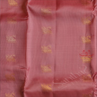 PASTEL TULIP PINK COLOUR BODY WITH GOLDEN ZARI CRANE BUTTAS AND SELF COLOUR PALLU & BLOUSE