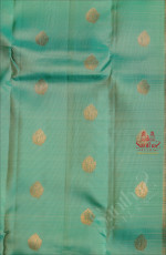 AQUA GREEN COLOUR BODY WITH GOLDEN ZARI BUTTAS AND SELF COLOUR PALLU & BLOUSE