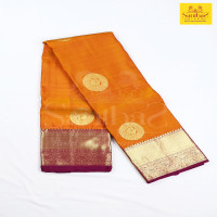 Mustard Yellow Pure Silk with Contrast Maroon Border
