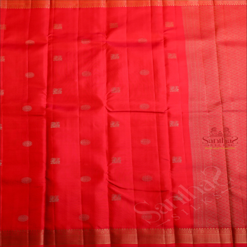 DARK PINK COLOUR BODY WITH ANNAM CHAKKARAM THREAD BUTTA WITH SELF BLOUSE