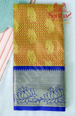 ORANGE COLOUR BODY IN ZARI BUTTA WITH CONTRAST BLOUSE & BORDER