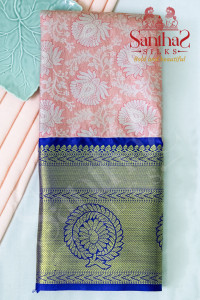 peach-colour-body-in-floral-pattern-with-contrast-blouse-border