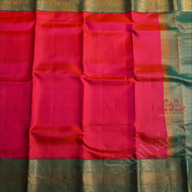 PINK COLOUR BODY WITH ZARI EMBOSED WITH CONTRAST BLOUSE & BORDER