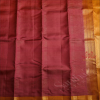 DUSTY PINK COLOUR BODY WITH STRIPS WITH CONTRAST BLOUSE & BORDER