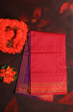 PINK COLOUR CHECKED BODY WITH THREAD BUTTA WITH CONTRAST BLOUSE