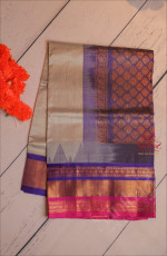GREY COLOUR BODY WITH CONTRAST BLOUSE & BORDER