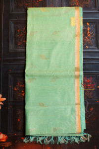 light-green-colour-body-with-golden-zari-butta-with-self-blouse