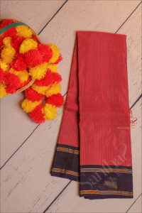 dark-pink-colour-body-with-golden-zari-strips-with-contrast-blouse-border