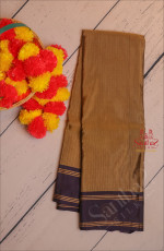 MOSS GREEN COLOUR BODY WITH GOLDEN STRIPS WITH CONTRAST BLOUSE & BORDER