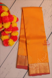 mango-yellow-colour-body-with-golden-zari-butta-with-contrast-blouse