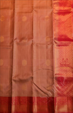 PEACH COLOUR BODY WITH ZARI BUTTA WITH CONTRAST BLOUSE & BORDER