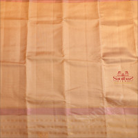 MARSHMALLOW CREAM COLOUR BODY WITH GOLDEN ZARI CHECKED BOXES AND SELF COLOUR PALLU & BLOUSE