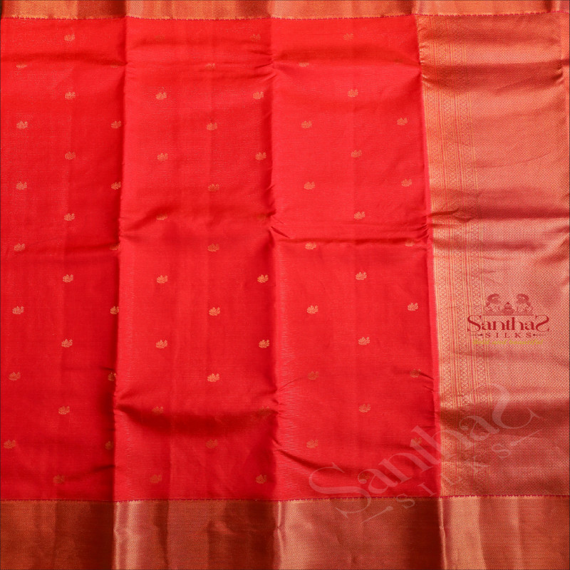 DARK PINK COLOUR BODY WITH ZARI ANNAM BUTTA WITH CONTRAST BLOUSE & BORDER