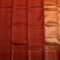 MAROON COLOUR CHECKED BODY WITH SELF BLOUSE & BORDER