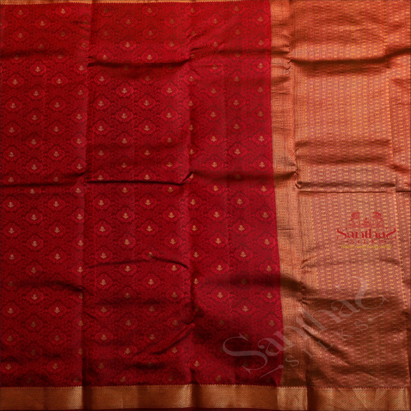 BEETROOT PURPLE COLOUR BODY WITH ZARI BUTTA & SELF BLOUSE