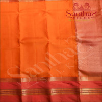 SUNRISE YELLOW COLOUR BODY WITH LONG BORDER AND CONTRAST PALLU & BLOUSE