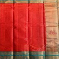 RANI PINK COLOUR BODY WITH GOLDEN ZARI LINES AND CONTRAST PALLU & BLOUSE