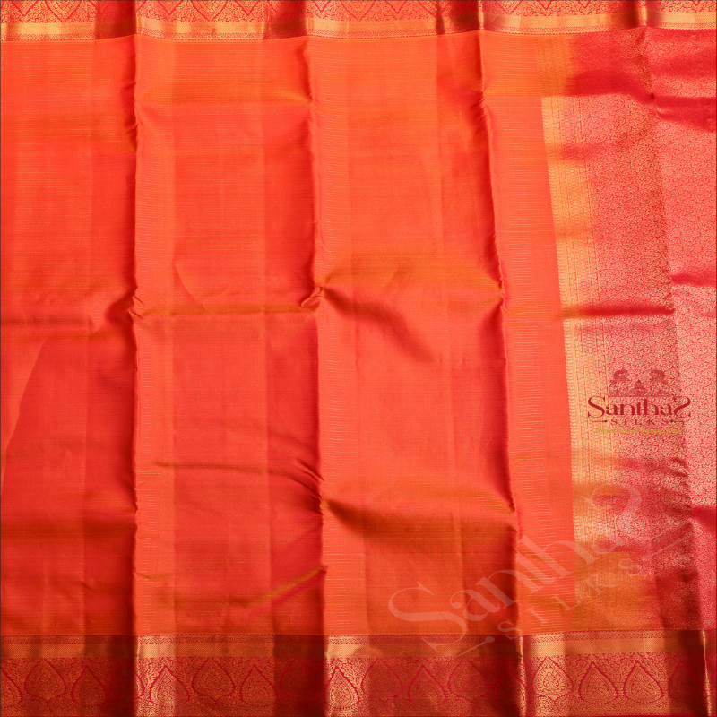 HONEY COLOUR BODY WITH GOLDEN ZARI STRIPS AND CONTRAST PALLU & BLOUSE