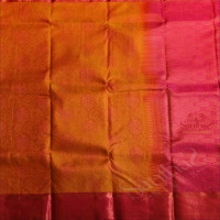 YELLOW COLOUR BODY WITH JACQUARD FLORAL EMBOSED WITH CONTRAST BLOUSE & BORDER