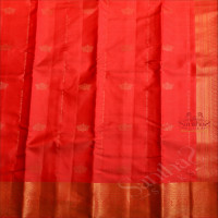 PEACH COLOUR BODY WITH GOLDEN ZARI STRIPS AND SELF COLOUR PALLU & BLOUSE