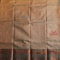 ICE BLUE COLOUR BODY WITH JACQUARD FLORAL EMBOSED WITH COPPER ZARI BORDER AND CONTRAST BLOUSE