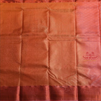 LIGHT COPPER COLOUR BODY WITH JACQUARD FLORAL EMBOSED WITH CONTRAST BLOUSE & BORDER