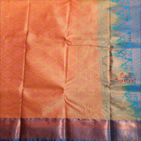 CRAYOLA PEACH COLOUR BODY WITH JACQUARD FLORAL EMBOSED WITH CONTRAST BLOUSE & BORDER