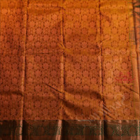 MUSTARD YELLOW COLOUR BODY WITH JACQUARD FLORAL EMBOSED WITH CONTRAST BLOUSE & BORDER