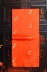 ORANGE COLOUR RAW MANGO SAREE WITH ZARI BUTTA WITH SELF BLOUSE